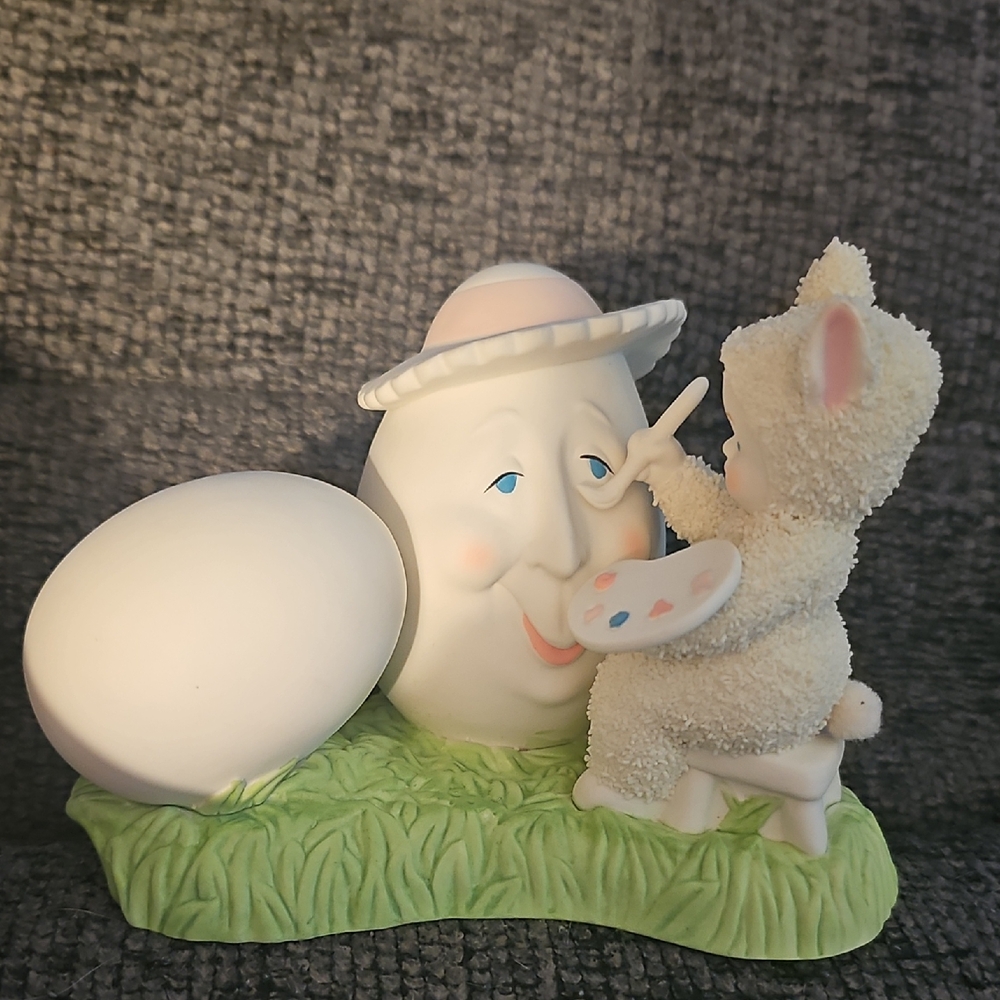 Whimsical Egg and Lamb Figurine